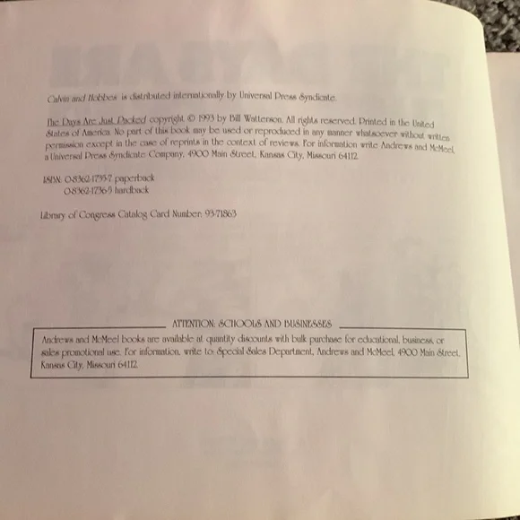 The Days are Just Packed Calvin and Hobbes paperback book - Picture 4 of 5